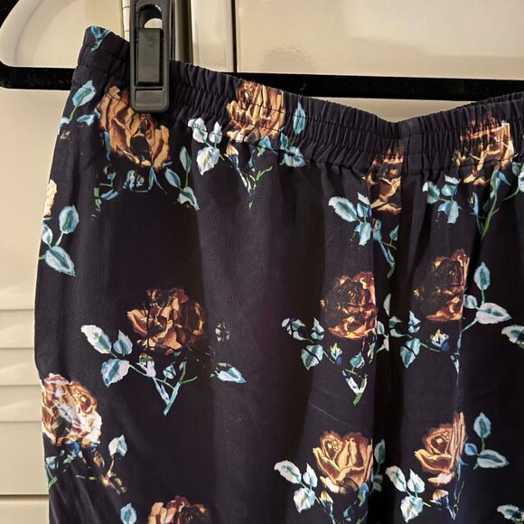 Thakoon Collective Black Yellow Floral High Genuine Silk Comfy Pants SZ 2 - Picture 5 of 7